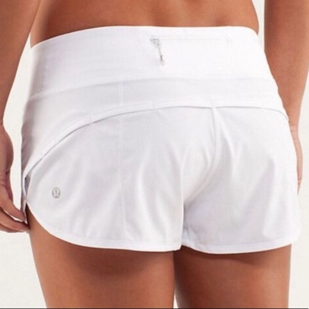 LuluLemon white running shorts